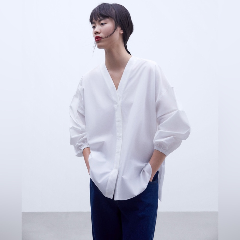 ADOLFO DOMÍNGUEZ oversized button down shirt blouse